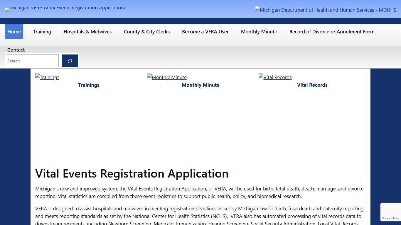 Michigan VERA (Vital Events Registration Application) – Vital Events Registration Application